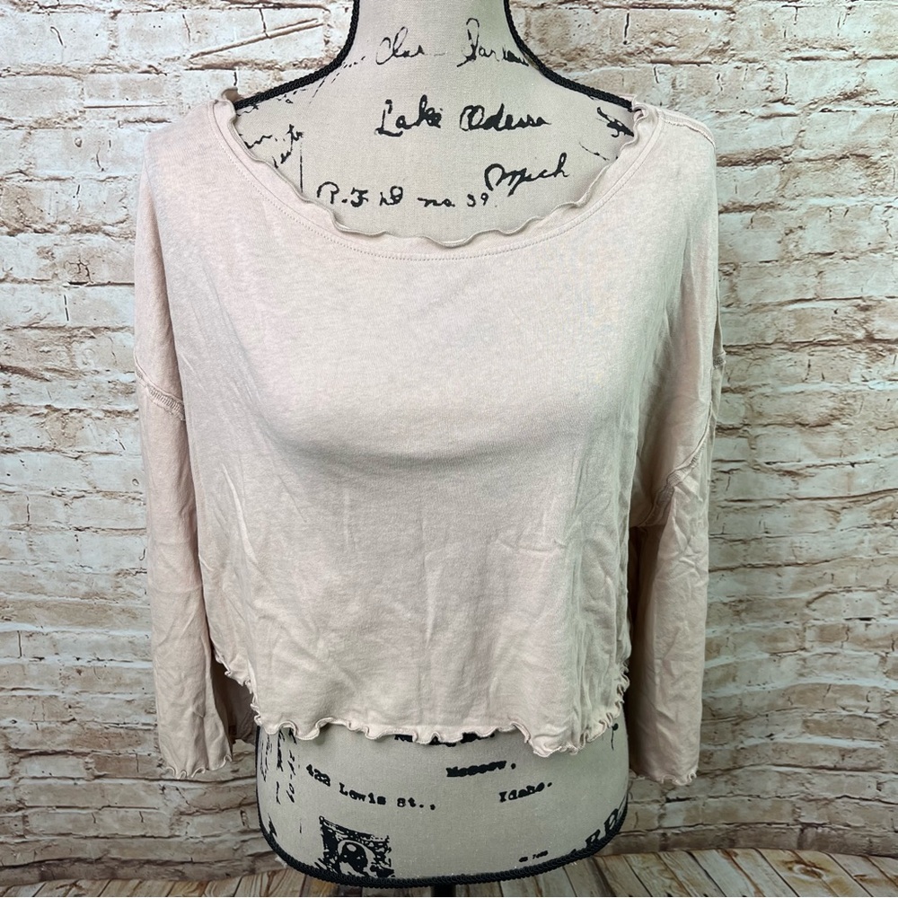 We The Free Cropped Ruffle Trim Top Small